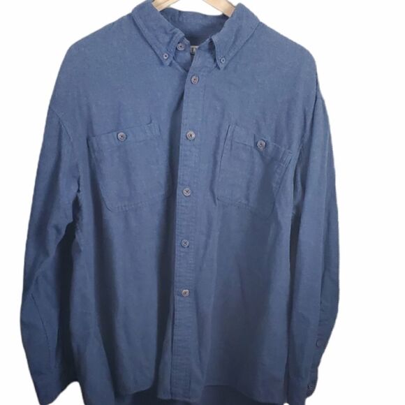 Duluth Trading Company Midnight Blue Fleece Button Down Shirt - Picture 1 of 3